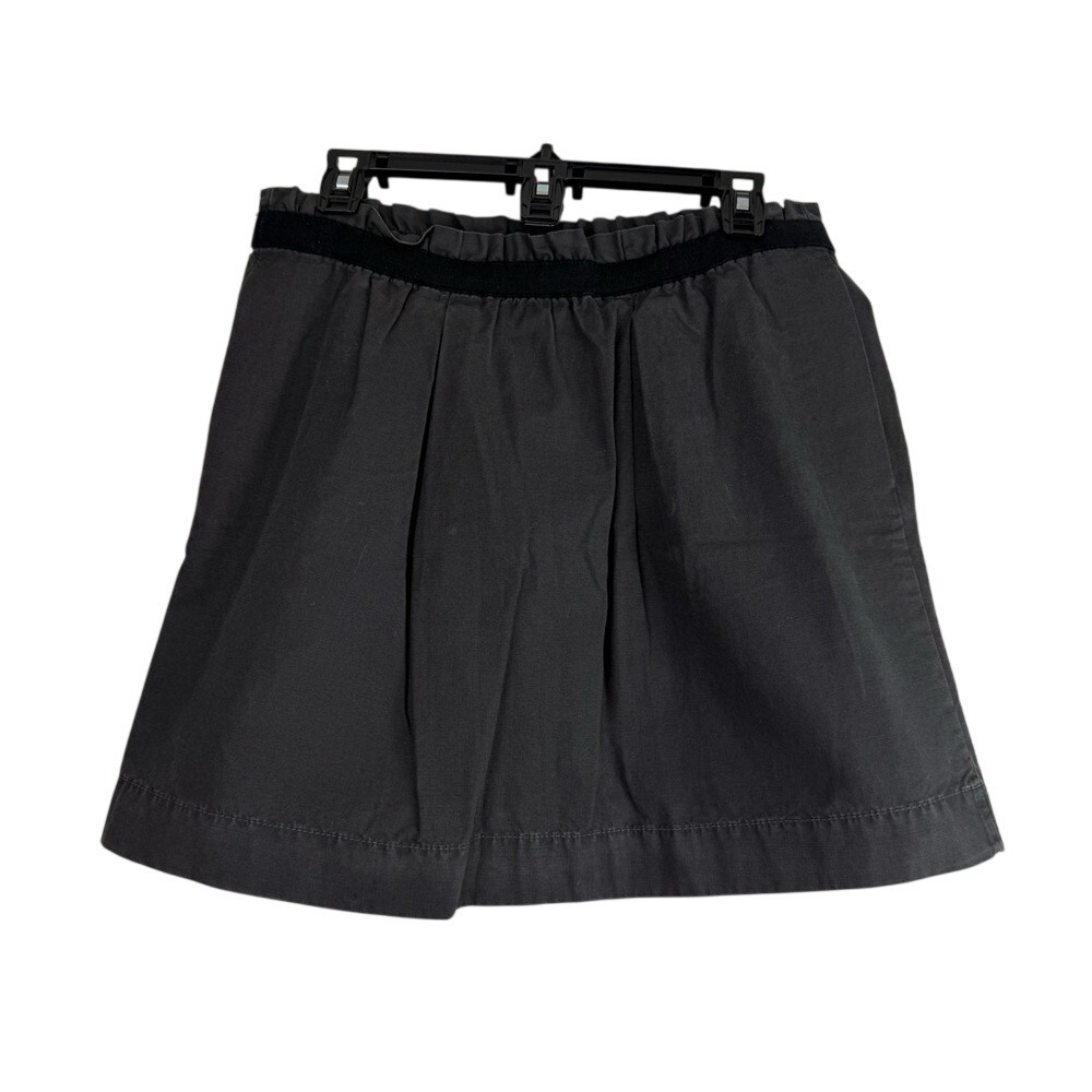 J.Crew‎ Dark Charcoal Pleated Paperbag Skirt Black Ribbon Belt 2 Office Siren